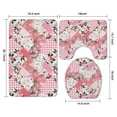 thumbnail image 3 of Pioneer Flower Floral Print Pattern Bathroom Rugs Sets 3 Piece,Toilet Cover Set,Absorbent Non Slip Bathroom Mats Sets with U-Shaped Contour Rug Toilet Rug Set, 3 of 5
