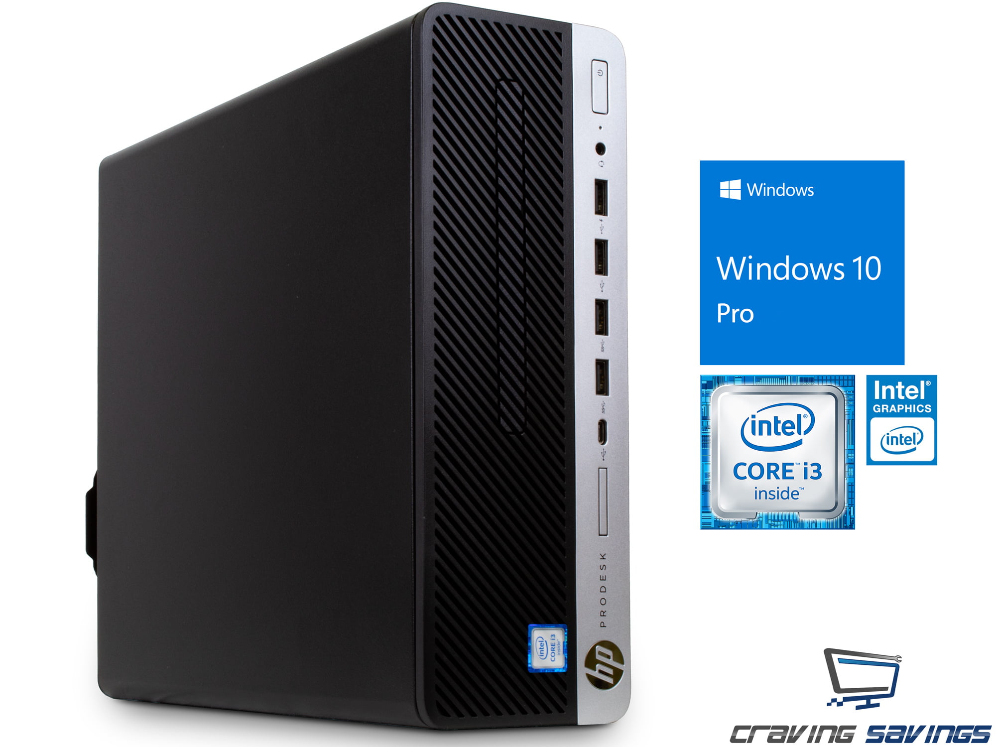 HP ProDesk 600 G3 SFF Desktop, Intel Dual-Core i3-6100 3.7GHz, 8GB DDR4, 256GB SSD + 1TB HDD