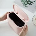 thumbnail image 4 of Compact Design Modern Waste Basket, Light Pink, Desktop Organizer for Office, Home, Press Top Lid for Easy Disposal, Durable Plastic, 4 of 5