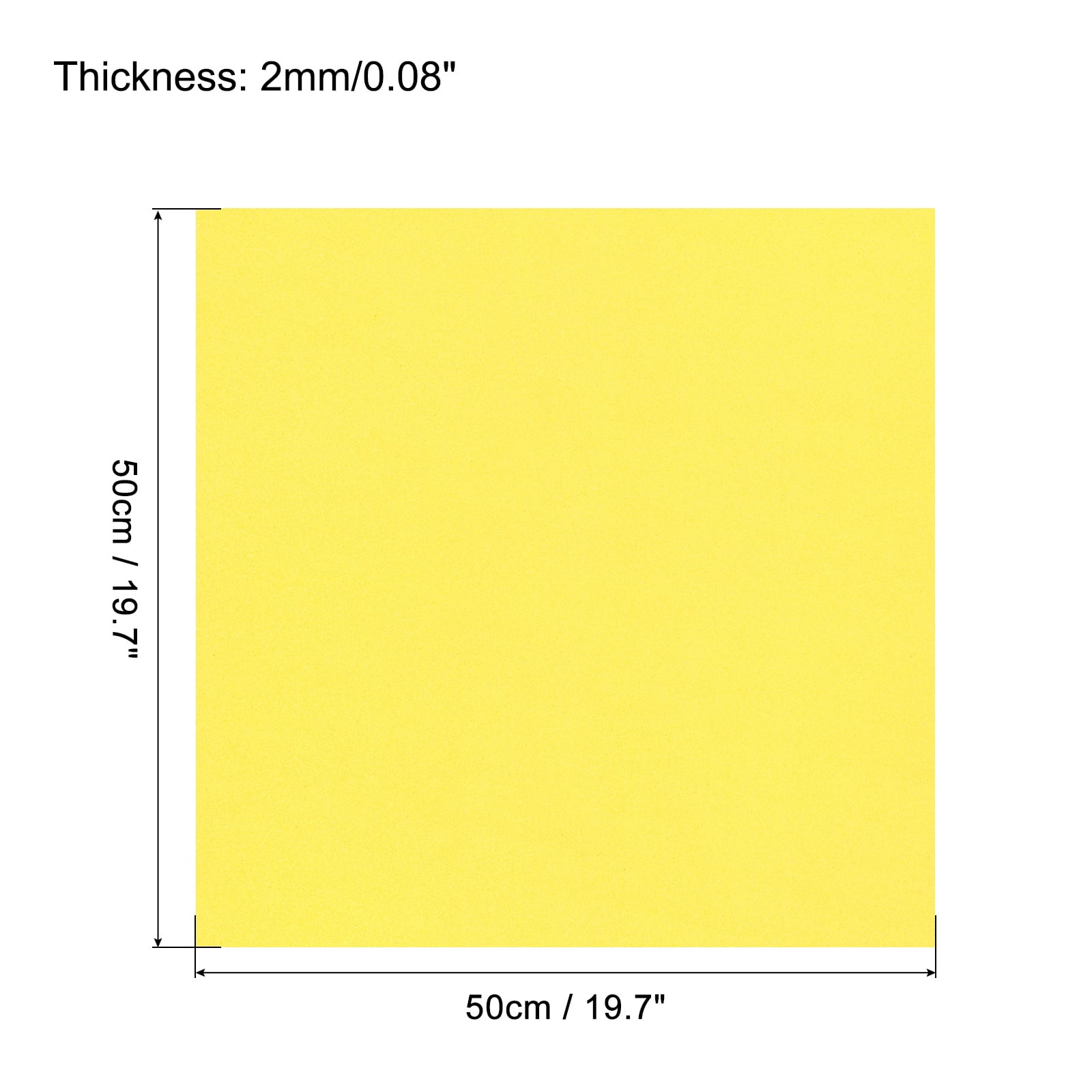 Uxcell EVA Foam Sheets Lemon Yellow 19.7 Inch x 19.7 Inch 2mm Thick Crafts Foam Sheets for Costumes, Arts and Crafts Projects Pack of 5