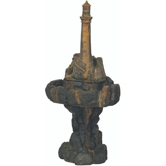 Solid Rock Stoneworks Concrete Lighthouse Fountain - 43" Tall - Rust