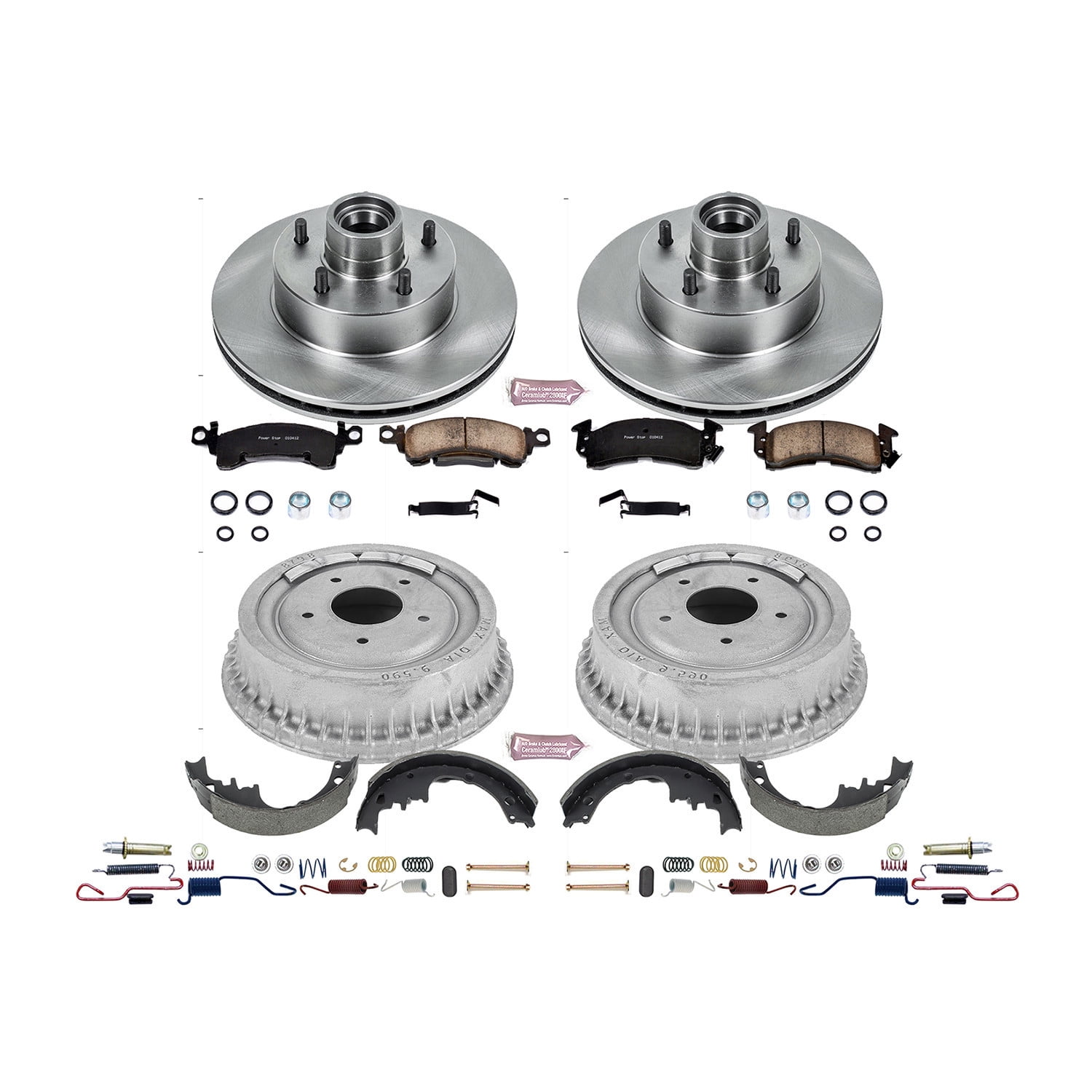 Power Stop Front and Rear Stock Replacement Drum and Shoe Kit KOE15023DK
