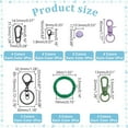 thumbnail image 2 of 1Set DIY Keychain Kits including Zinc Alloy Spring Gate Rings & Lobster Claw Clasps Iron Bell Charm Mixed Color 16x9x4mm Hole: 1.8mm 4 colors 2pcs/color 8pcs, 2 of 6