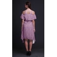 thumbnail image 2 of Bimba Robe à Volants Imprimée Florale Violette pour Femmes Épaules Dénudées - Moyen, 2 of 6