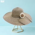 thumbnail image 2 of Sombrero de Playa de Ala Ancha para Mujer Margarita 42 cm beige Unitalla, 2 of 6