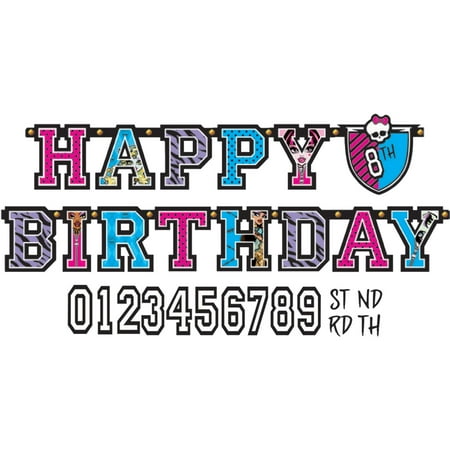 Monster High Add An Age Banner - Party Supplies