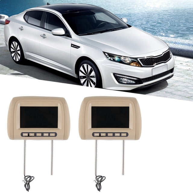 2 Uds Universal 7 En HD Reposacabezas De Coche Reproductor De Vídeo LCD Control Inalámbrico Pantalla MP5 Marrón