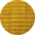 thumbnail image 1 of Ahgly Company Indoor Round Abstract Yellow Contemporary Area Rugs, 4' Round, 1 of 4