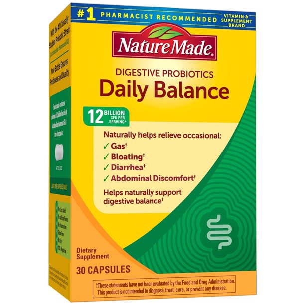 Nature Made Daily Balance Digestive Probiotics 30 Capsules