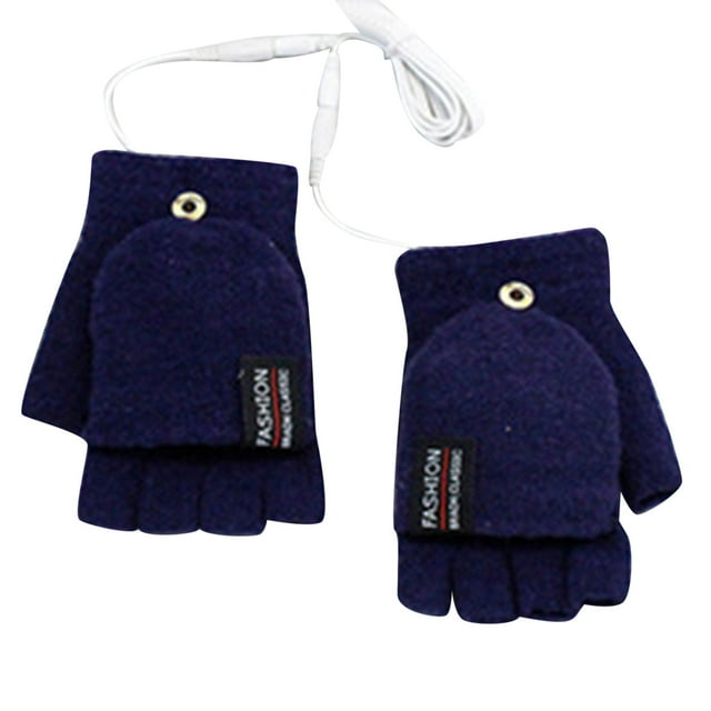GDREDA Winter Gloves for Men and Women Extreme Cold Weather Windproof Thermal Insulated Running Cycling Convertible Fingerless Design 2PCS Navy,One Size