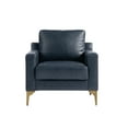 thumbnail image 3 of Serta Hemsworth Mid-Century Modern Armchair, Navy Blue Faux Leather, 3 of 11
