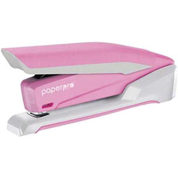 Incourage Spring-Powered Desktop Stapler, 20-Sheet Capacity, Pink/white ...