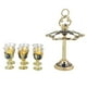 thumbnail image 1 of Cáliz chino de estilo Retro, copa de chulo con patrón de flores en relieve de vidrio de aleación de Zinc para fiesta, banquete, Bar, familia, dorado y azul, 6 uds., 1 of 5