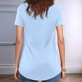 thumbnail image 2 of Women's Casual Solid Color V Neck Regular T Shirt Top For Everyday Wear, 2 of 2