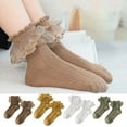 thumbnail image 5 of Twinkseal Ruffle Lace Socks 1 Pair Women Socks Lolita Ruffle Lace Decor Thin High Elasticity Anti-slip Soft Breathable Solid Color Sweat Absorption No Odor, 5 of 8