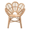 thumbnail image 3 of bali & pari Eliava Modern Natural Rattan Flower Accent Chair in Brown, 3 of 10
