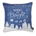 thumbnail image 3 of Decorative Christmas Themed Throw Pillow Cover Set of 4 Square 18" x 18" Blue & White for Couch, Bedding, 3 of 8
