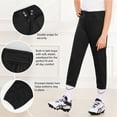 thumbnail image 5 of Stelle Girls' Softball Pants Youth Baseball Pants Kids' Low Rise Tournament Fastpitch Pants,7-12Y Black, 5 of 7