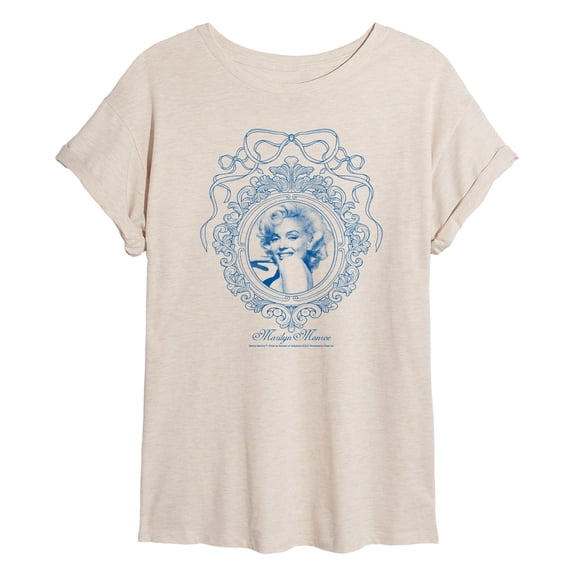 Marilyn Monroe - Blue Frame - Juniors Oversized Graphic T-Shirt