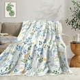 thumbnail image 2 of White Wildflowers Floral Throw Blanket, Botanical Floral Printed Blanket Flannel Throws to Decorate Room and Bedroom Floral Bedding, Rustic Throw Blanket,50" X 60"., 2 of 5