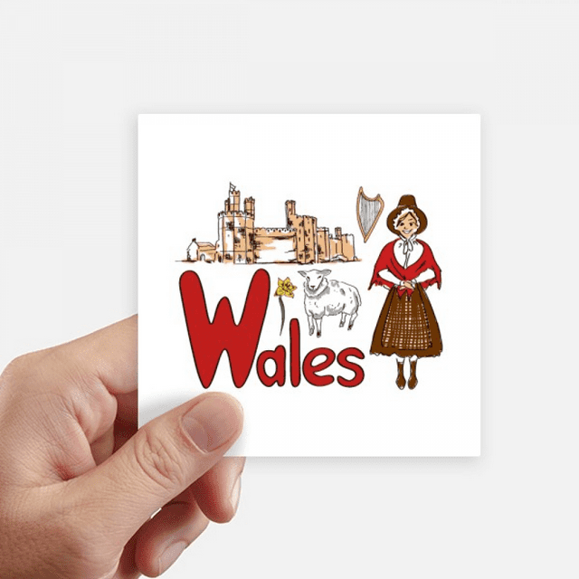 Pays de Galles Symbole National Modèle Repère Autocollant Carré Imperméable Autocollants Papier Peint Voiture Decal