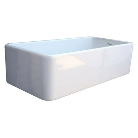 Whitehaus Farmhaus Fireclay Quatro Alcove - WhiteHaus Large Quatro Alcove WH3618 36 in. Single Basin Sink with Integral Drain Board