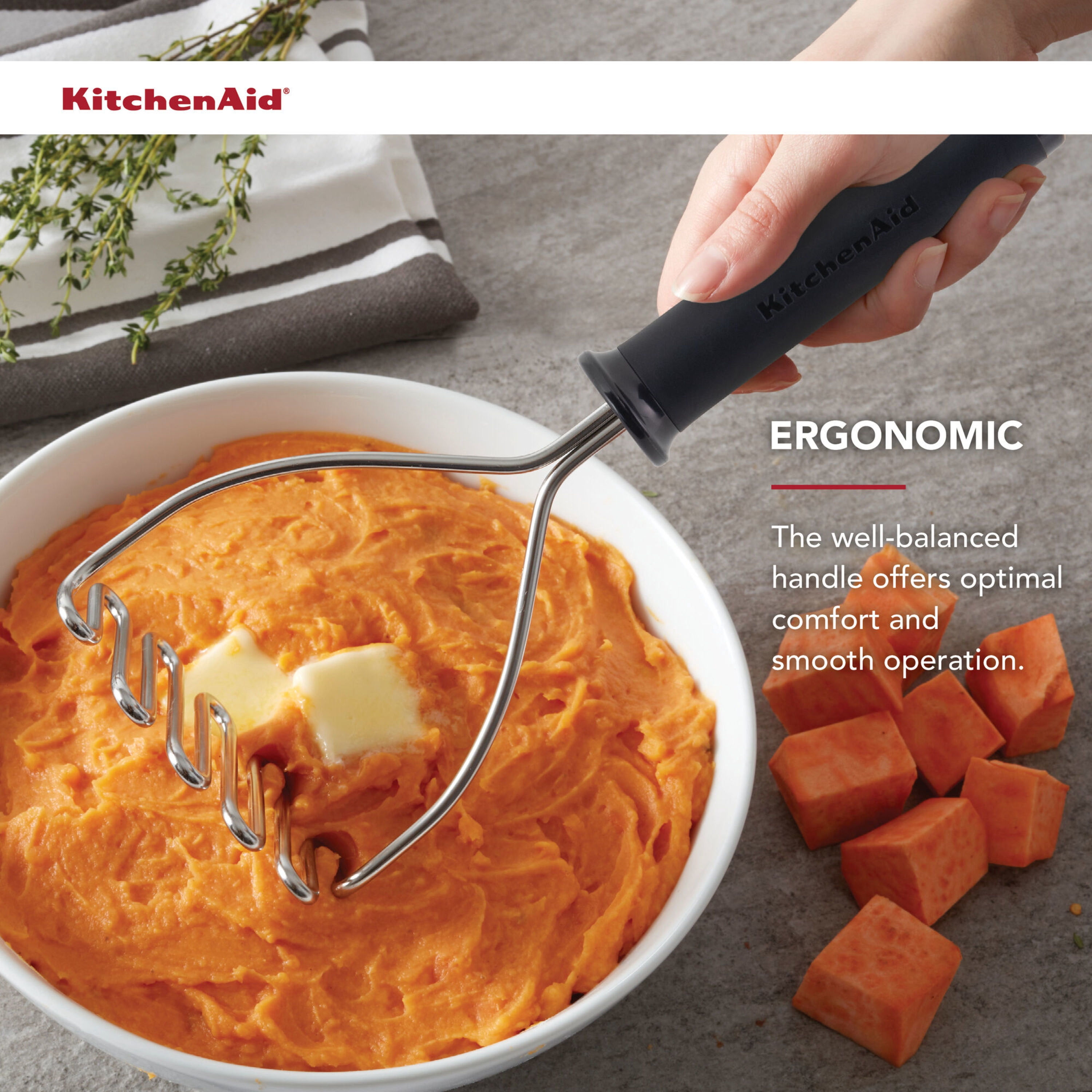 KitchenAid Stainless Steel Wire Masher Black