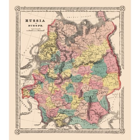 Historic Map - Russia European - Vintage Wall Art