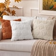 thumbnail image 6 of decorUhome Fall Throw Pillow Covers 18x18 Pack of 2, Soft Plush Faux Wool Couch Pillow Covers, Light Rust Pumpkin (Pillow Cover Only, No Inserts Included), 6 of 8
