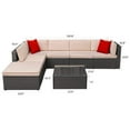 thumbnail image 3 of Lacoo 7 Pieces Patio Conversation Set Indoor Outdoor PE Rattan Wicker Furniture Sectional Sets with Cushions and Table, Beige, 3 of 5