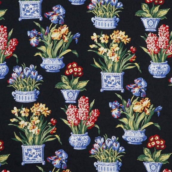 Melanie Black Floral  ~ Fabric By the Yard