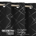 thumbnail image 4 of Cortinas opacas Deconovo con estampado geométrico de líneas, con aislamiento térmico y ojales, color negro/línea geométrica, 42 x 90 pulgadas, para dormitorio, 4 of 8