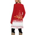 thumbnail image 4 of Women's Fashion Casual Dress with Pockets, Decorative Buttons, Christmas Prints, Round Neck and Long Sleeves for Practical Holiday Wear,Watermelon Red,XL, 4 of 4