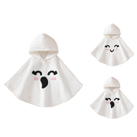 Girl Halloween Unisex Ghost Face Kids Hooded Cloak Halloween Party Outfit for Boys 18-24 Months