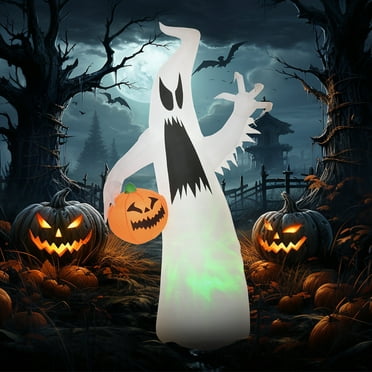 HOMCOM 5.9' Halloween Inflatable Decoration long-mouthed Ghost w/ Pumpkin