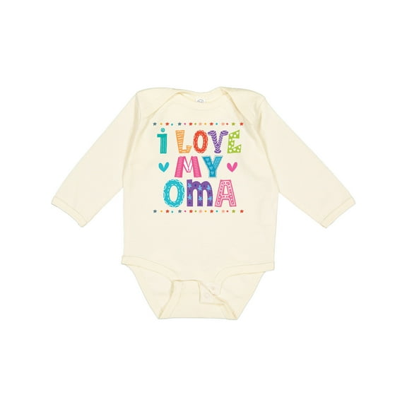 Inktastic I Love My Oma Granddaughter Girls Long Sleeve Baby Bodysuit