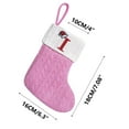thumbnail image 3 of Fwttom Knit Christmas Stockings, Pink Wool Stockings Christmas Theme, Holiday Embroidered Letter Personalized Christmas Stockings for Xmas Tree Pendants, Home Mantel & Party Decor, 3 of 6