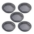 thumbnail image 1 of Rejilla de ventilación de acero inoxidable de 5 uds, rejilla de ventilación con orificio de malla redonda negra para cocina, baño, gabinete, 1 of 5