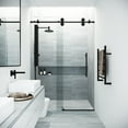thumbnail image 2 of VIGO Elan 60 to 64 in. W x 74 in. H Frameless Sliding Shower Door in Matte Black with 3/8 in. (10 mm) Clear Glass, 2 of 15