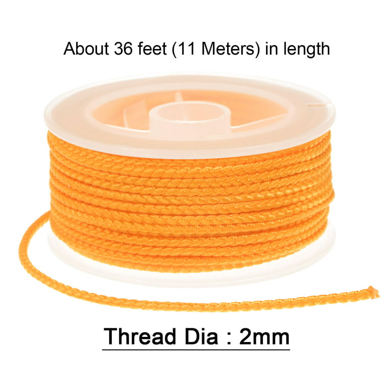 2 Packs Nylon Thread Twine Beading Cord 2mm Extra-Strong Braided Nylon  Crafting String 11M/36 Feet, Orange 