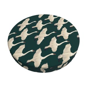Easygdp Flying Swans Imprimez Facile à installer Couvertures de tabouret et d'outil Couverture ronde et élastique, Couverture de bar-tool, Washable &Bottom avec élastique Edge-12 de pouce