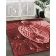 thumbnail image 3 of Ahgly Company Machine Washable Indoor Square Transitional Cranberry Red Area Rugs, 3' Square, 3 of 7