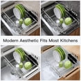 thumbnail image 6 of Xrg Dish Drying Rack in Sink, Expandable Stainless Steel Dish Drainers for Kitchen Counter, Dish Dryer Rack for ide Sink, Over The Sink Dish Racks with Utensil Holder, Silver, 6 of 9