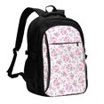 thumbnail image 1 of Balery Rose Flowers Mochila con carga USB para hombre y mujer - Mochila impermeable y antirrobo para laptop con puerto USB para viajes, trabajo, 1 of 7