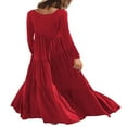 thumbnail image 3 of Robes Longues Décontractées pour Femmes, Mode, Coupe Ample, Manches Longues, Unies, Maxi, 3 of 5