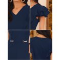 thumbnail image 5 of DARING DIVA Women's Formal Ruffled Sleeve Wide Legs Jumpsuits XL Dark Blue, 5 of 5