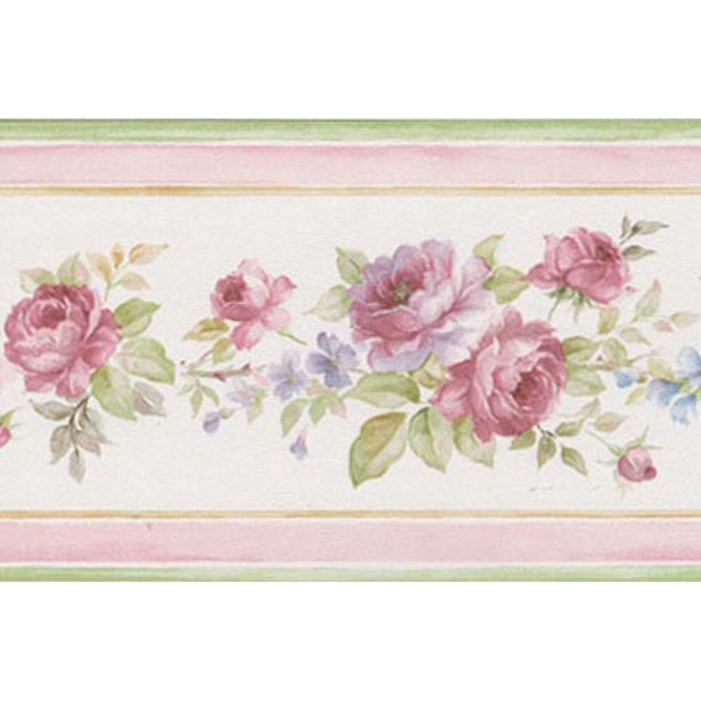 879489 Narrow Floral Wallpaper Border
