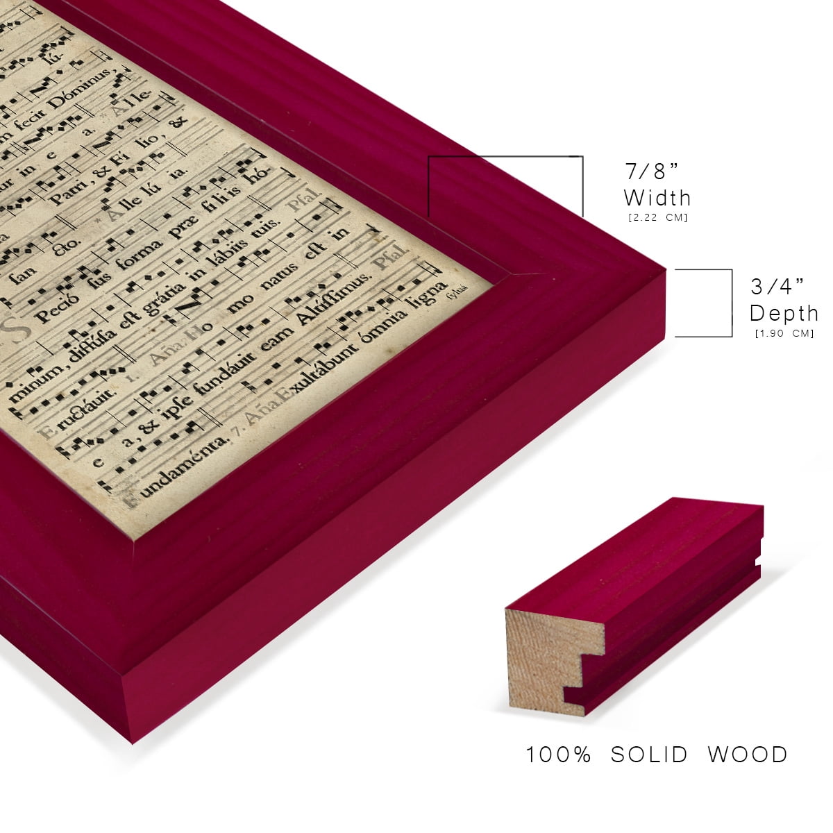 Vellum Songbook II -Framed Print w/glass-Cherry Red