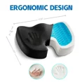 thumbnail image 6 of U-shaped Car Sitting Pad Gel Cushion Chair Memory for Massage Tailbone Relief Coccyx Seat Back Office Long Foam Pain (Short plush bllue,B Memory cotto), 6 of 7