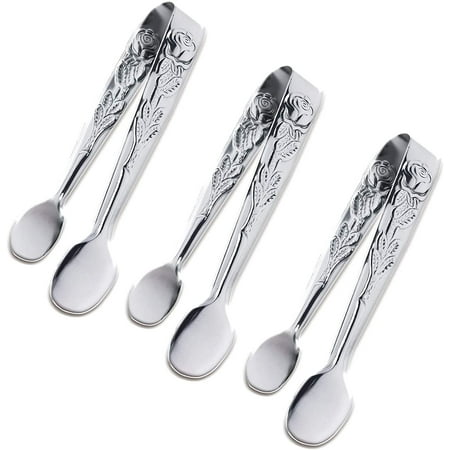 

Borke Rose Stainless Steel Sugar Cube Tongs Sliver Small Ice Tongs for Tea and Coffee Party Appetizers